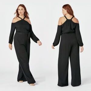 JustFab Off-Shoulder Black Jumpsuit